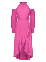 Асимметричное платье-миди с вырезами BCBGMAXAZRIA, розовый
