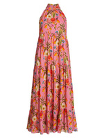 Ярусное платье макси Pandora из вуали Borgo de Nor, розовый