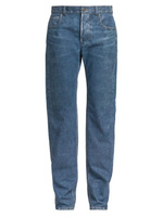 Джинсовые кожаные брюки с покрытием Bottega Veneta, синий
