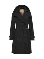 Двубортное пальто Kensington с поясом и логотипом Burberry, черный