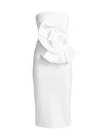 Платье-футляр Hebe без бретелек с рюшами Chiara Boni La Petite Robe, белый