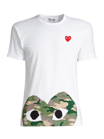 Камуфляжная футболка с изображением сердца Comme des Garçons PLAY, белый