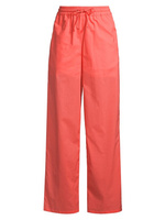 Широкие укороченные брюки из хлопка с кулиской Emporio Armani, розовый