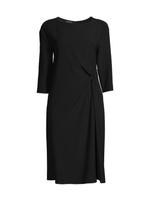 Платье прямого кроя с боковым поворотом Emporio Armani, черный