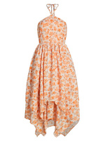Платье Everly с цветочным принтом и платком из смесового хлопка EN SAISON, оранжевый