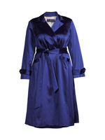Пальто Caterina из эластичного атласа с поясом Gabriella Rossetti, синий