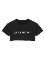 Укороченная футболка из хлопка Givenchy, черный