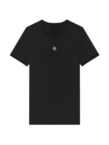 Футболка Slim Fit из хлопка с логотипом 4G Givenchy, черный
