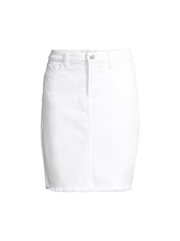 Джинсовая юбка-карандаш с бахромой Jen7, белый