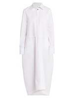 Льняное платье-рубашка с покрытием Jil Sander, белый