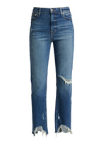 Эластичные укороченные джинсы до щиколотки River с высокой посадкой и эффектом потертости Jonathan Simkhai Standard