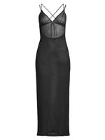 Трикотажное платье-комбинация In Time в рубчик Kiki de Montparnasse, черный