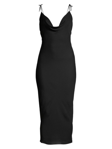 Платье-комбинация миди с завязками на бретелях Kiki de Montparnasse, черный