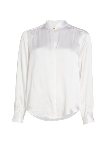 Шелковая блуза Bianca из шармеза L'AGENCE, белый