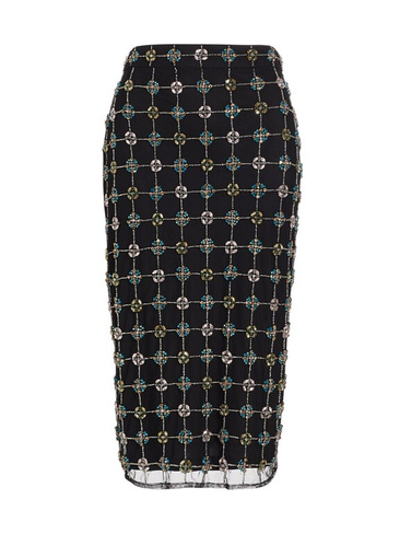 Украшенная юбка-миди с геометрическим рисунком Mac Duggal, черный