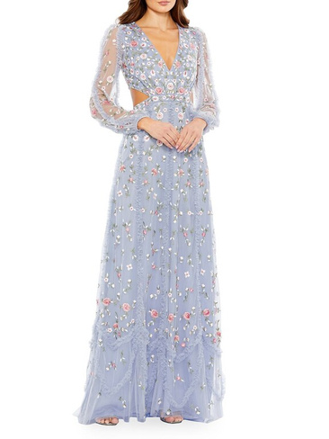 Платье с цветочной аппликацией Mac Duggal