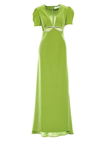 Платье Ieena с пышными рукавами и вырезами Mac Duggal, зеленый