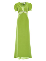 Платье Ieena с пышными рукавами и вырезами Mac Duggal, зеленый