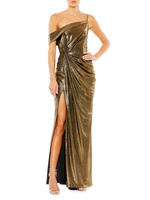 Металлическое платье с запахом Mac Duggal, золотой