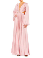 Атласное платье с V-образным вырезом Mac Duggal, розовый