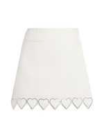Шерстяная мини-юбка Crystal Hearts MACH & MACH, слоновая кость