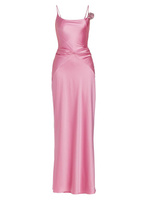 Платье с аппликацией из шелка и кристаллов MACH & MACH, розовый