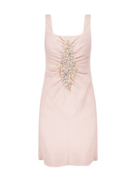 Мини-платье-комбинация с ромбовидной инкрустацией Marina Moscone, розовый