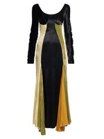 Асимметричное платье макси с цветными блоками Marni, черный
