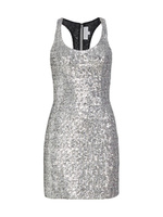 Мини-платье с пайетками Michael Kors Collection, серебряный
