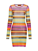Мини-платье с длинными рукавами и зигзагом Missoni, разноцветный