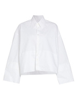 Рубашка из деконструированного хлопкового поплина MM6 Maison Margiela, белый