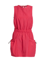 Мини-платье с круглым вырезом и карманом на шнурке Moncler, розовый