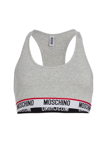 Бюстгальтер с логотипом Moschino, серый