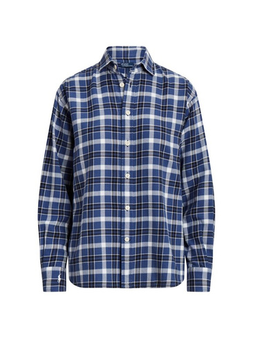 Хлопковая клетчатая рубашка на пуговицах Polo Ralph Lauren, синий