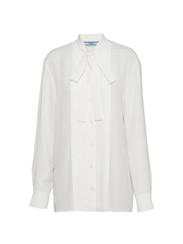 Жаккардовая рубашка из крепдешина Prada, белый
