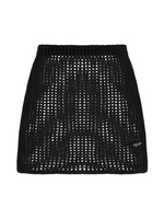 Ажурная мини-юбка из хлопка Prada, черный