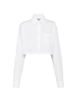 Укороченная рубашка из поплина Prada, белый
