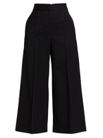 Костюмные брюки-кюлоты из эластичной шерсти Proenza Schouler, черный