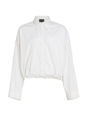 Приталенная рубашка со сборками R13, белый