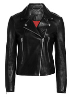 Кожаная байкерская куртка Mack rag & bone, черный