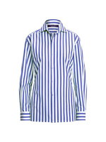 Полосатая рубашка капри на пуговицах Ralph Lauren Collection, белый