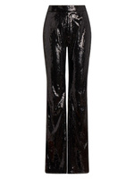 Брюки прямого кроя с пайетками Ralph Lauren Collection, черный