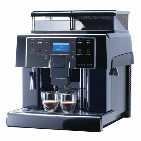 Кофемашина SAECO AULIKA EVO BLACK, 1400 Вт объем 2,5 л, емкость зерен 600г ручной кап, 10000045