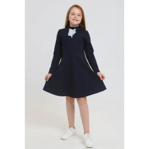 Платье детское "Школа-8" футер петля (р-ры: 128-152) тёмно-синий