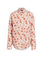 Цветочная льняная рубашка на пуговицах спереди Saks Fifth Avenue