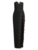 Платье-колонна Florence с цветочной аппликацией Sau Lee, черный