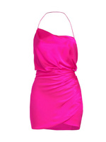 Шелковое мини-платье с капюшоном и драпировкой The Sei, розовый