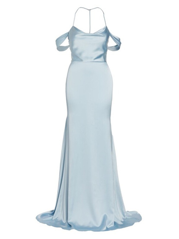 Атласное платье с открытой спиной Muriel Vera Wang Bride, синий