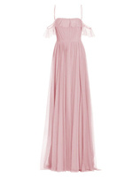 Плиссированное платье из тюля Miriam Vera Wang Bride, розовый
