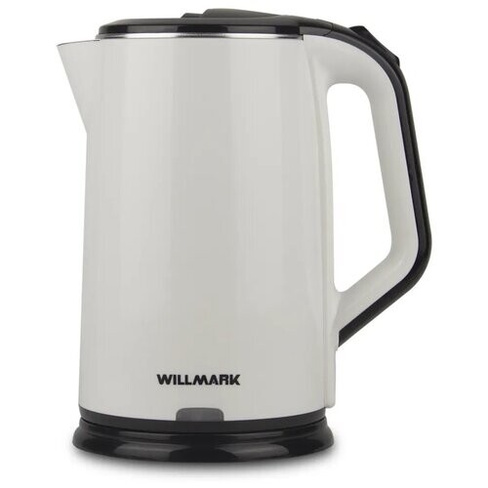 Чайник электрический WILLMARK WEK-2012PS, пластик, колба металл, 2 л, 2000 Вт, бело-черный Willmark